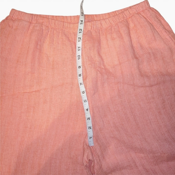 NWT Flax Floods Linen Vintage Elastic Waist High Rise Pull On Wide Leg Pants - Picture 8 of 15